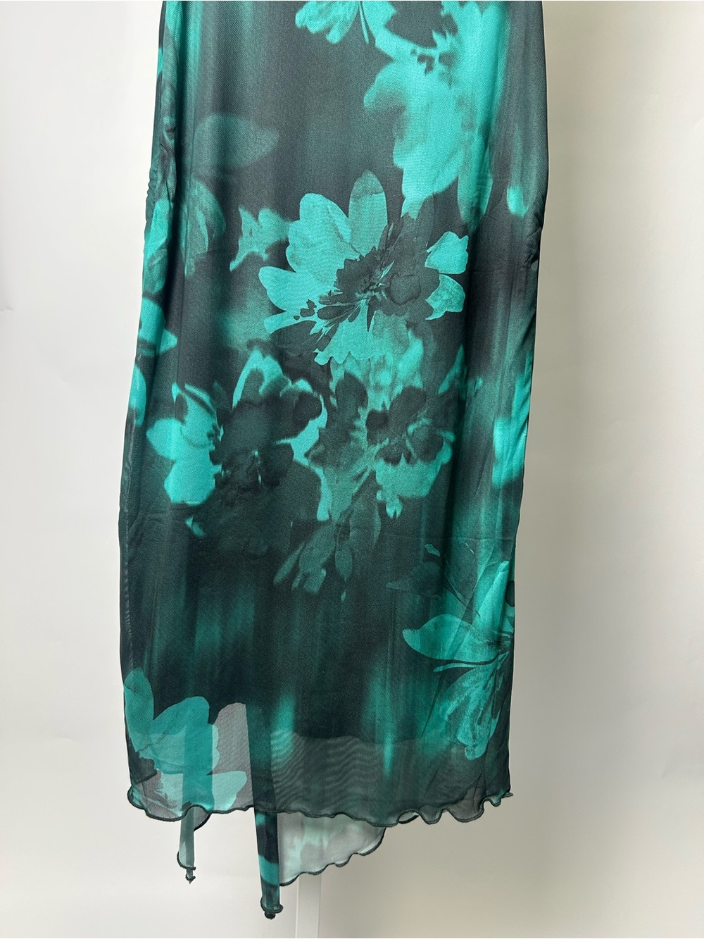 Strapless Floral Maxi Dress in Teal and Black - Picture 13 of 15